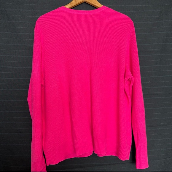 Isaac Mizrahi Live Pink Rib Knit Jewel Button Cardigan Sweater Long Sleeve XL - Picture 6 of 10